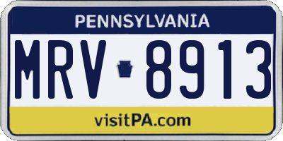 PA license plate MRV8913