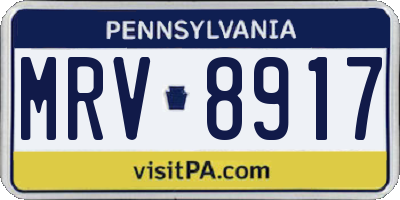 PA license plate MRV8917