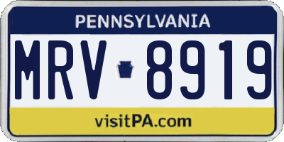 PA license plate MRV8919