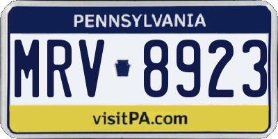 PA license plate MRV8923