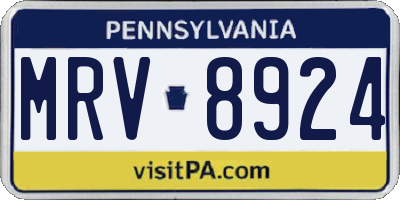 PA license plate MRV8924