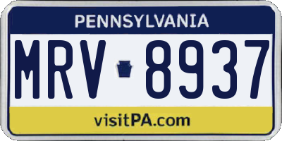PA license plate MRV8937