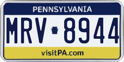 PA license plate MRV8944
