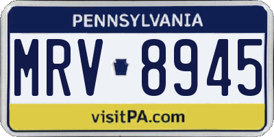 PA license plate MRV8945