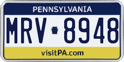 PA license plate MRV8948