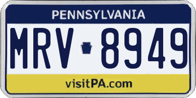 PA license plate MRV8949