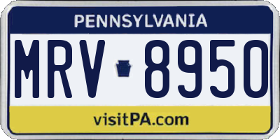 PA license plate MRV8950