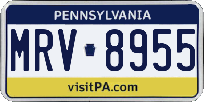 PA license plate MRV8955