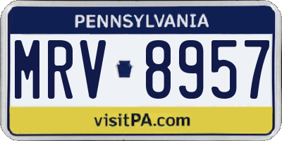 PA license plate MRV8957