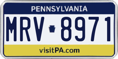 PA license plate MRV8971
