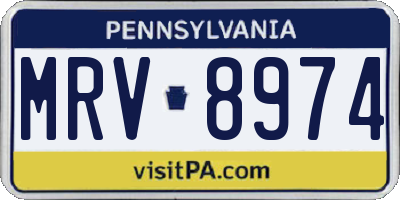 PA license plate MRV8974