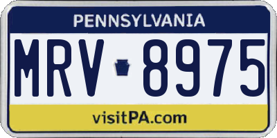 PA license plate MRV8975