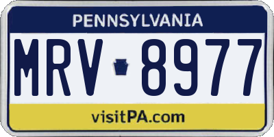 PA license plate MRV8977