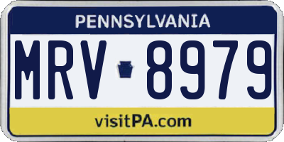 PA license plate MRV8979