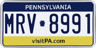 PA license plate MRV8991