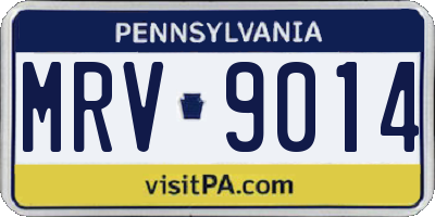 PA license plate MRV9014