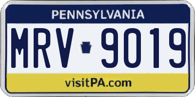 PA license plate MRV9019