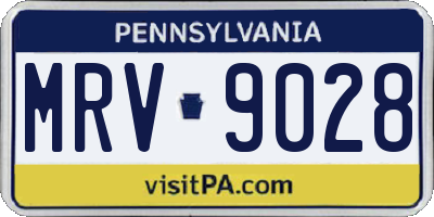 PA license plate MRV9028