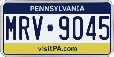 PA license plate MRV9045
