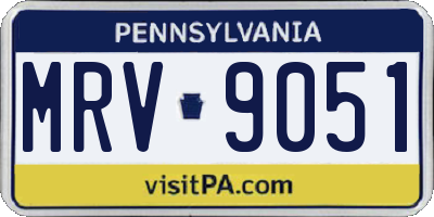 PA license plate MRV9051