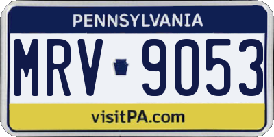 PA license plate MRV9053