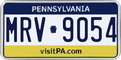 PA license plate MRV9054