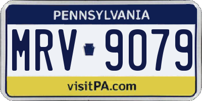 PA license plate MRV9079
