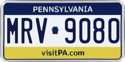 PA license plate MRV9080