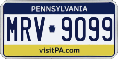 PA license plate MRV9099