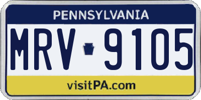 PA license plate MRV9105