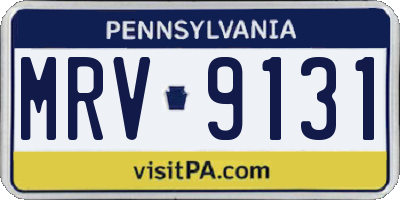 PA license plate MRV9131