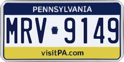 PA license plate MRV9149