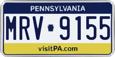 PA license plate MRV9155