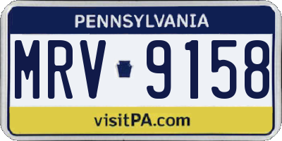 PA license plate MRV9158