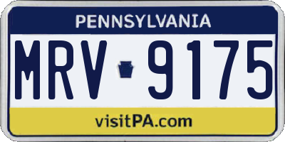 PA license plate MRV9175