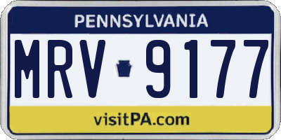 PA license plate MRV9177