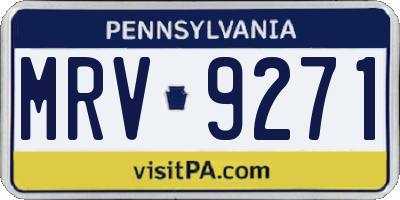PA license plate MRV9271