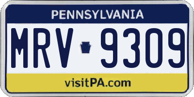 PA license plate MRV9309