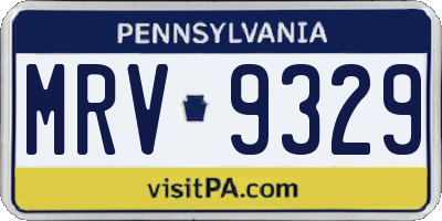 PA license plate MRV9329