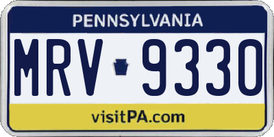 PA license plate MRV9330