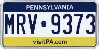 PA license plate MRV9373