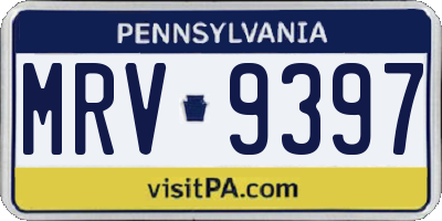 PA license plate MRV9397