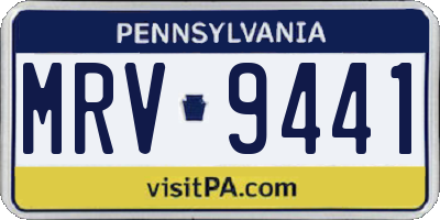 PA license plate MRV9441
