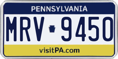 PA license plate MRV9450