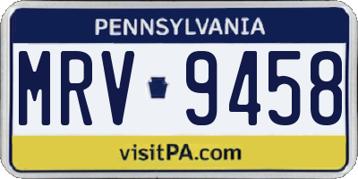 PA license plate MRV9458