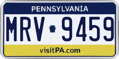 PA license plate MRV9459