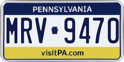 PA license plate MRV9470