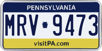 PA license plate MRV9473