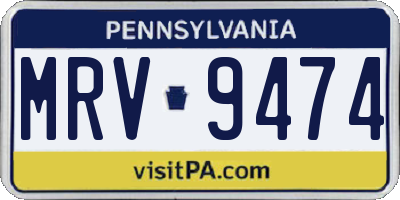 PA license plate MRV9474