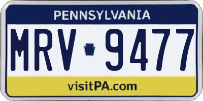PA license plate MRV9477